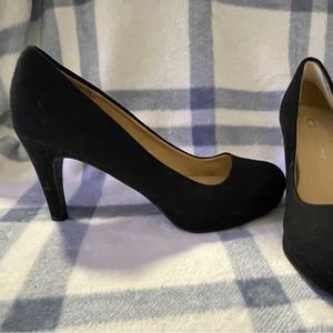 CL by Laundry.   Black suede shoes.  Size 7.5
